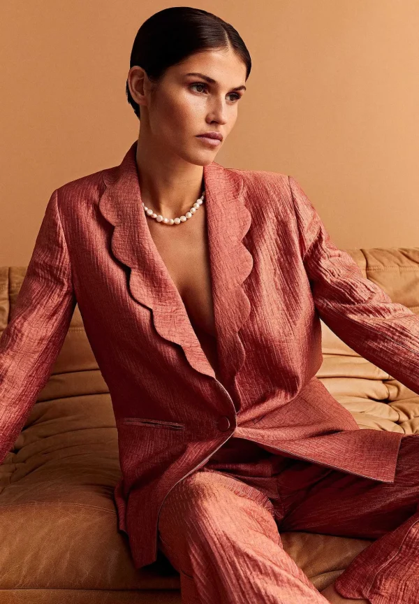 Discount Scalpers Blazer Detalle Solapas Ondas