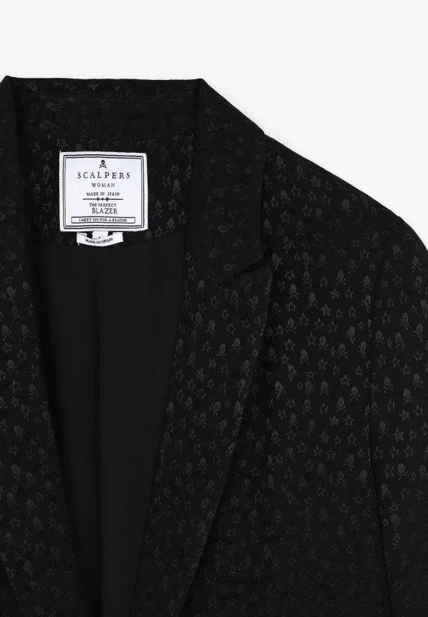 Flash Sale Scalpers Blazer Jacquard Calaveras Estrellas