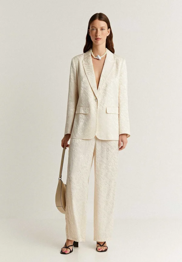 Online Scalpers Blazer Jacquard Detalle Tira Trenzada
