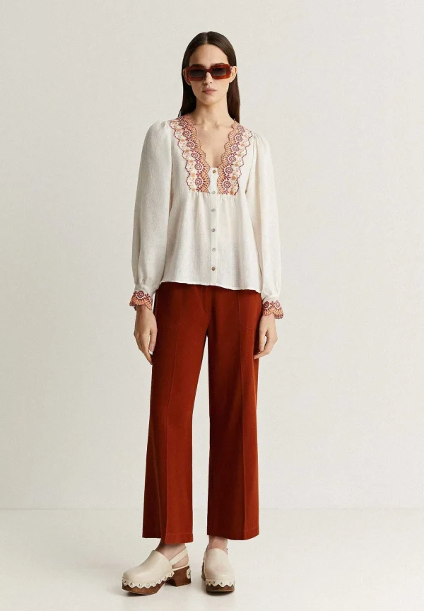 Clearance Scalpers Blusa Bordado Contraste