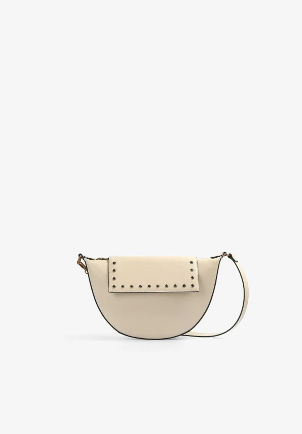 Fashion Scalpers Bolso Piel Media Luna Cristales