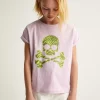 Online Scalpers Camiseta Calavera Animal Print Glitter