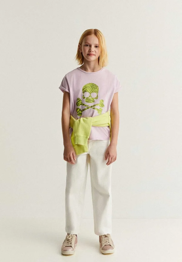Online Scalpers Camiseta Calavera Animal Print Glitter