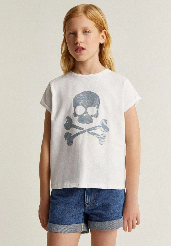 Outlet Scalpers Camiseta Calavera Animal Print Glitter