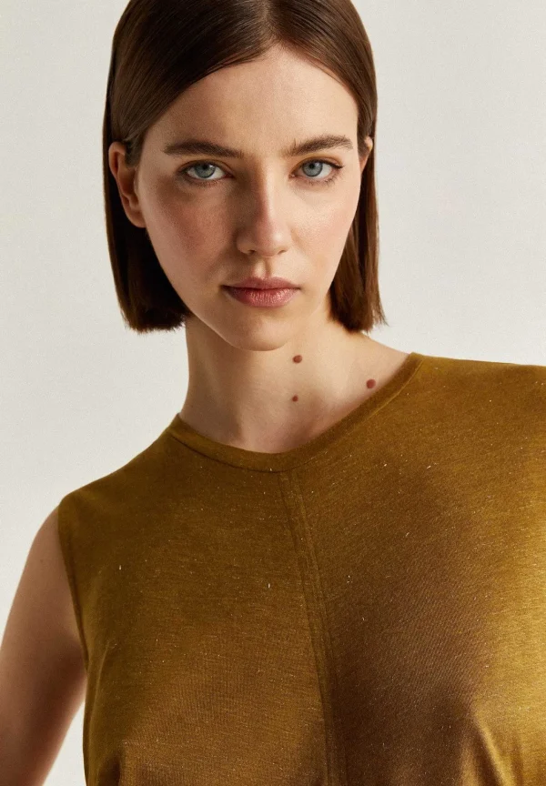 Fashion Scalpers Camiseta Lurex Frunce Lateral