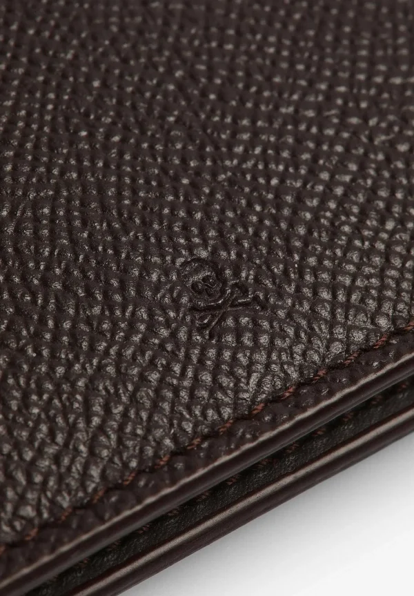Online Scalpers Cartera Piel Calavera Grabada