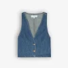 Shop Scalpers Chaleco Denim Cropped