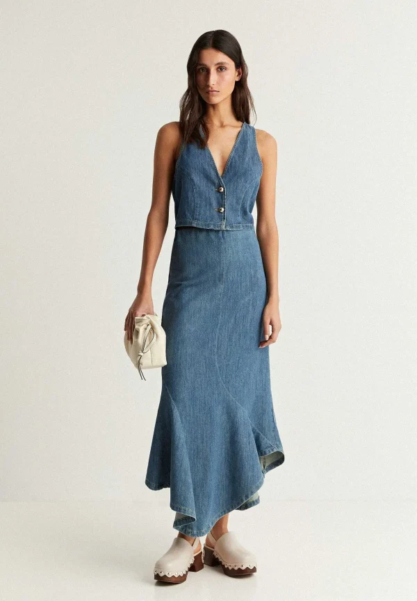 Shop Scalpers Chaleco Denim Cropped