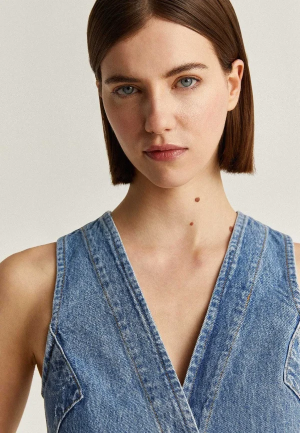 Fashion Scalpers Chaleco Denim Textura