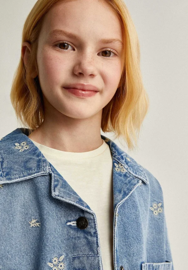 Online Scalpers Chaqueta Denim Detalles Bordados
