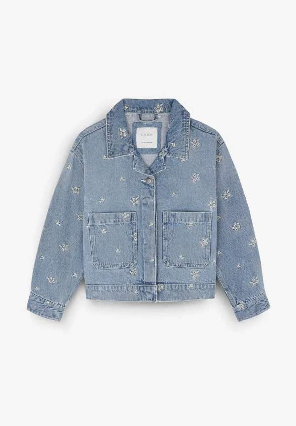 Online Scalpers Chaqueta Denim Detalles Bordados
