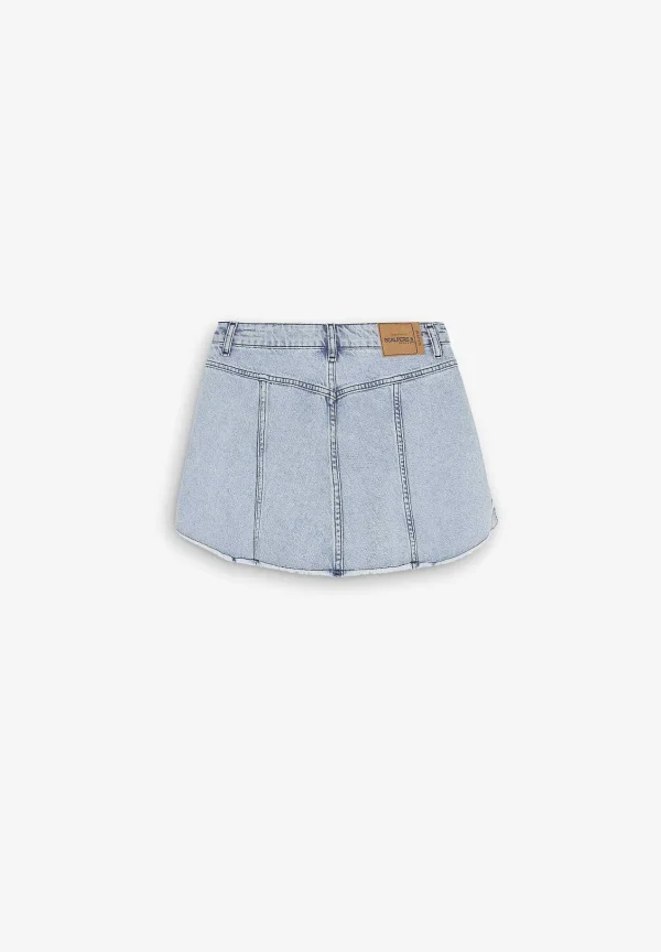 Outlet Scalpers Falda Mini Denim Lavada