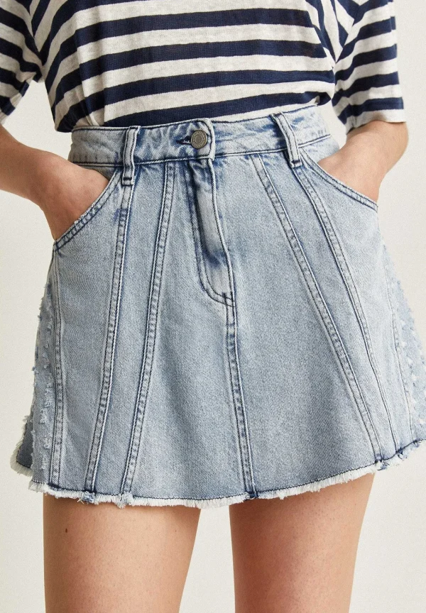 Outlet Scalpers Falda Mini Denim Lavada