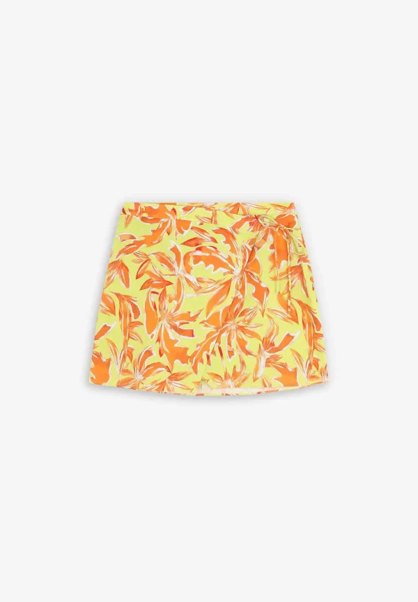 Online Scalpers Falda Mini Lino Tropical