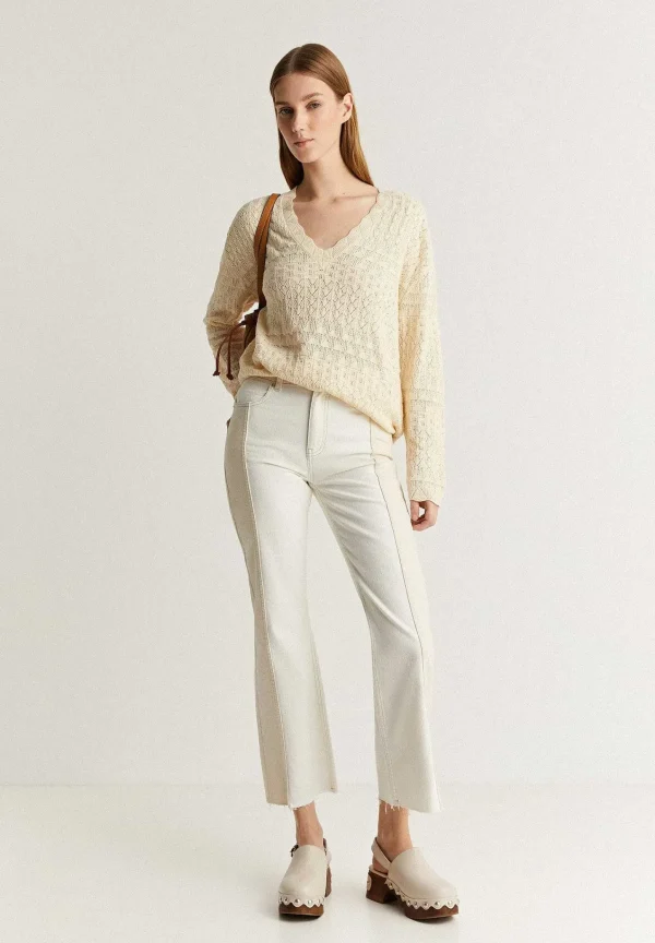 Sale Scalpers Jeans Ankle Flare Detalle Contraste