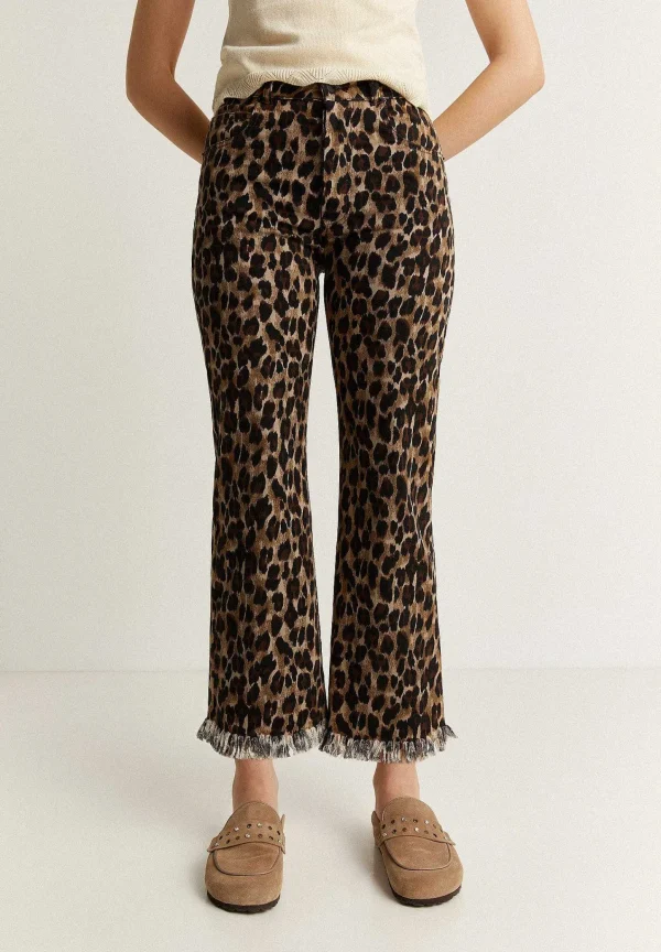New Scalpers Pantalon Animal Print Bajo Desflecado
