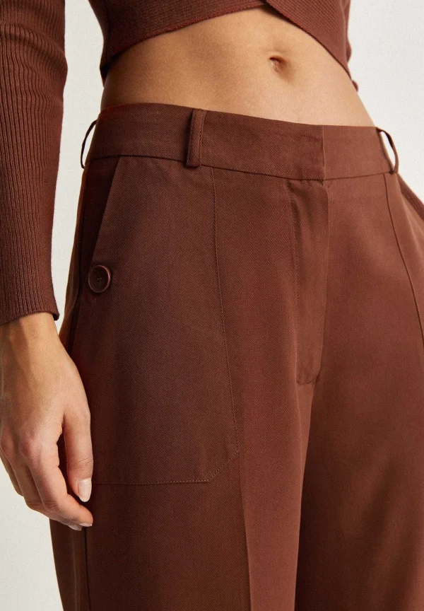 Flash Sale Scalpers Pantalon Culotte Bolsillo Boton
