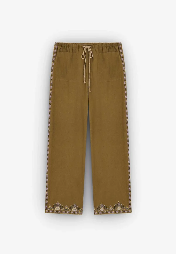 Hot Scalpers Pantalon Detalle Bordado Etnico