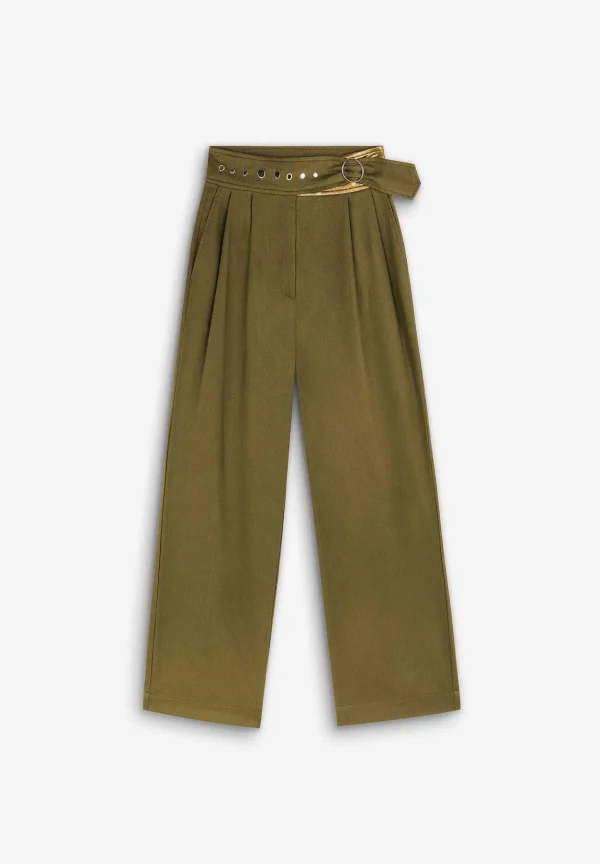 Online Scalpers Pantalon Pinzas Detalles Tachuelas
