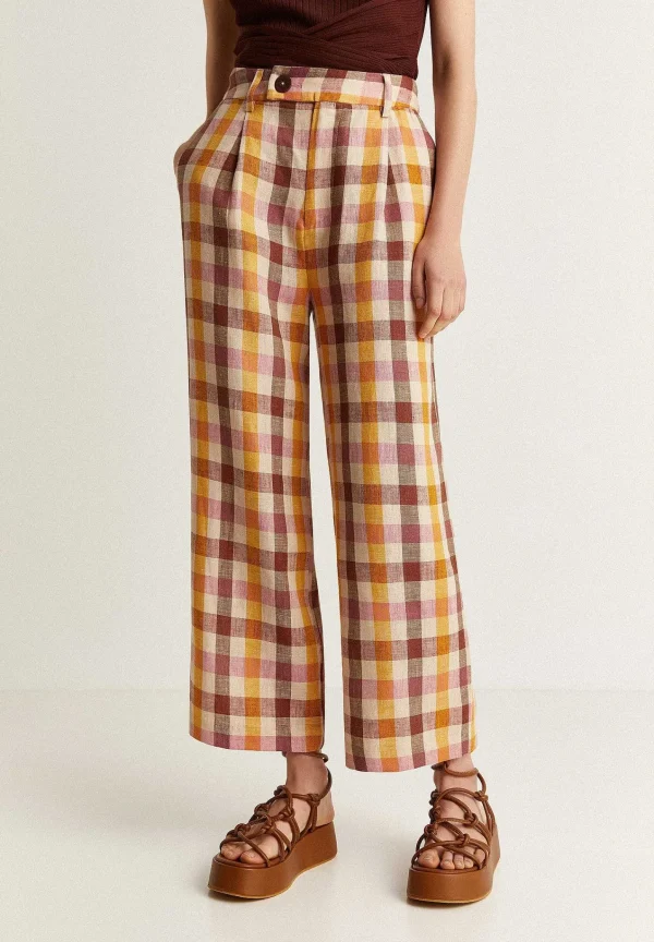 Fashion Scalpers Pantalon Vichy Lino Cuadros