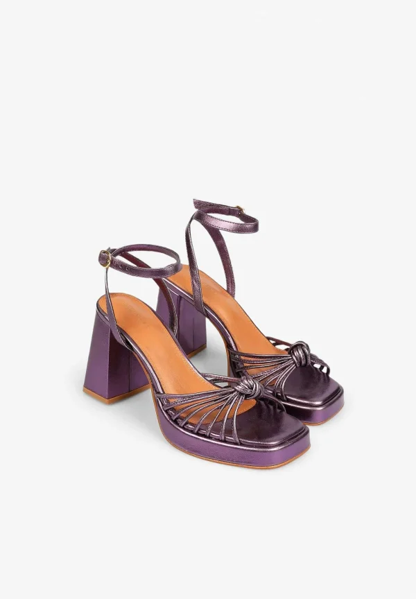 Online Scalpers Sandalias Tacon Metalizadas Nudo