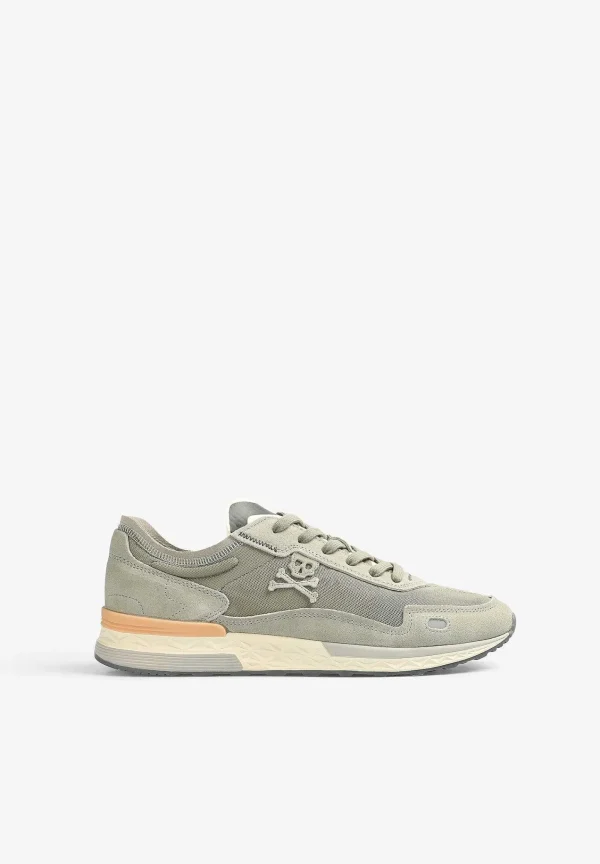 Clearance Scalpers Sneakers Calavera Detalles Ante