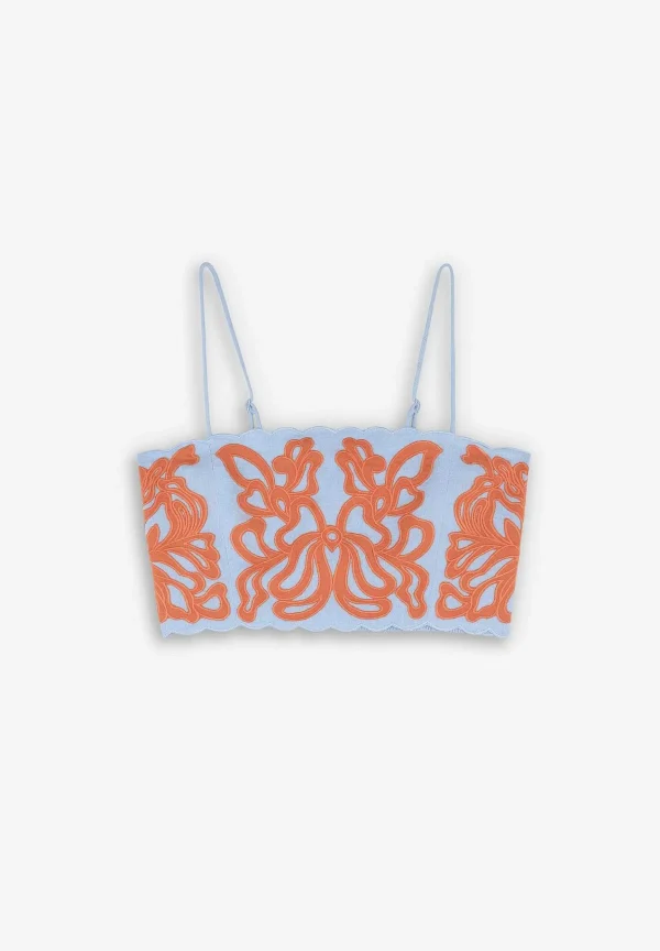 Best Scalpers Top Crop Detalles Bordados