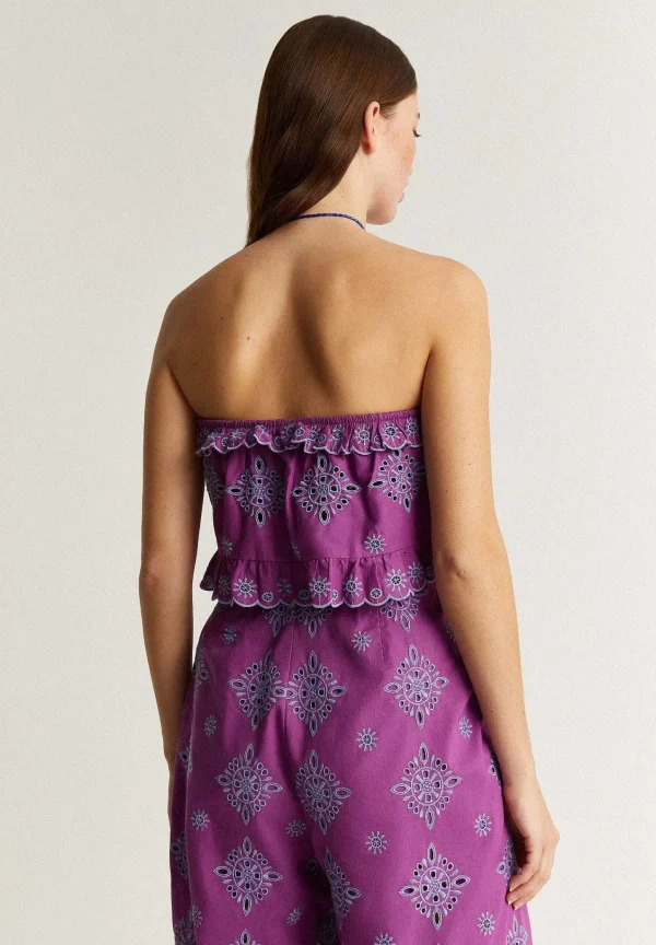 New Scalpers Top Cropped Bordado Ingles