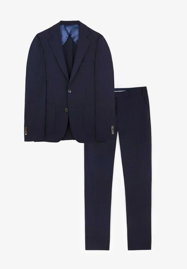 Outlet Scalpers Traje Azul Marino Bolsillos Parche
