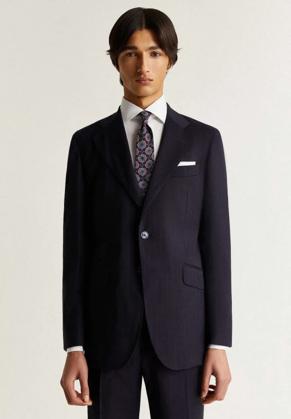 Flash Sale Scalpers Traje Lana Azul Marino Rayas