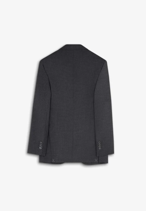 Online Scalpers Traje Lana Gris Clasico