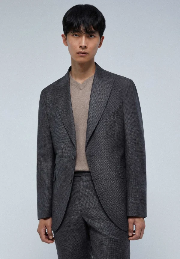 Fashion Scalpers Traje Premium Cuadros Punta De Lanza Gris