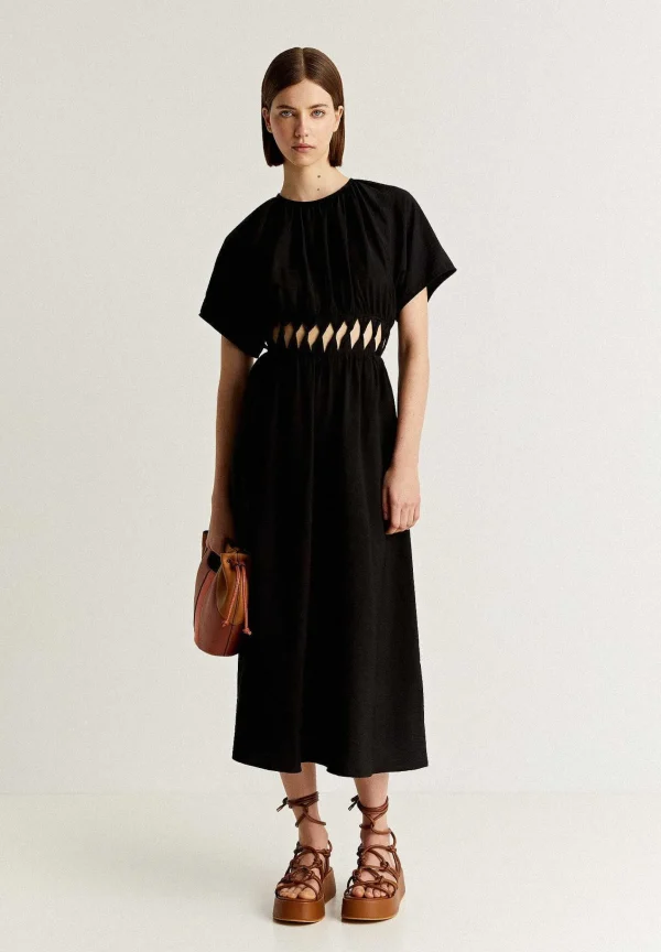 Clearance Scalpers Vestido Midi Aberturas Cintura