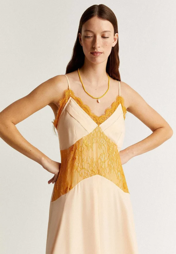 Flash Sale Scalpers Vestido Midi Lencero Saten