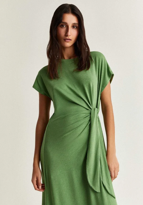 Outlet Scalpers Vestido Midi Nudo Delantero
