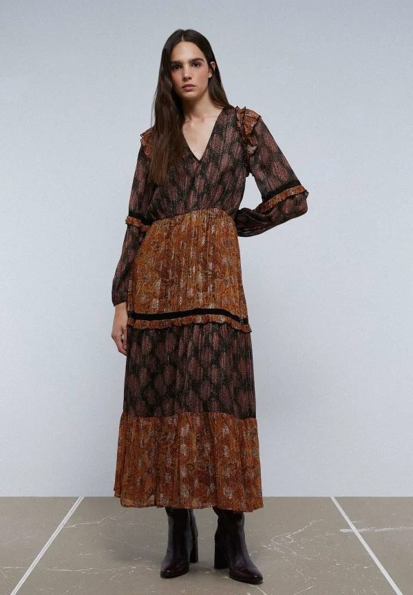 New Scalpers Vestido Midi Paisley Lurex