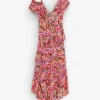 Sale Scalpers Vestido Midi Print Volantes