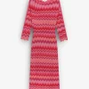 Best Scalpers Vestido Midi Punto Zigzag Lurex