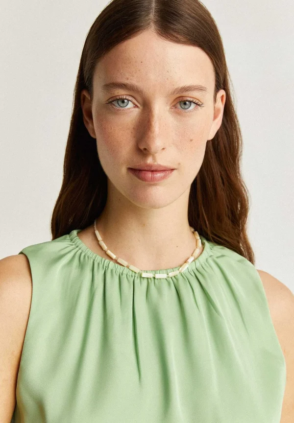 Online Scalpers Vestido Midi Satinado Abertura Cintura