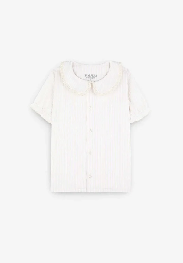 Flash Sale Scalpers Pijama Rayas Cuello Tira Bordada
