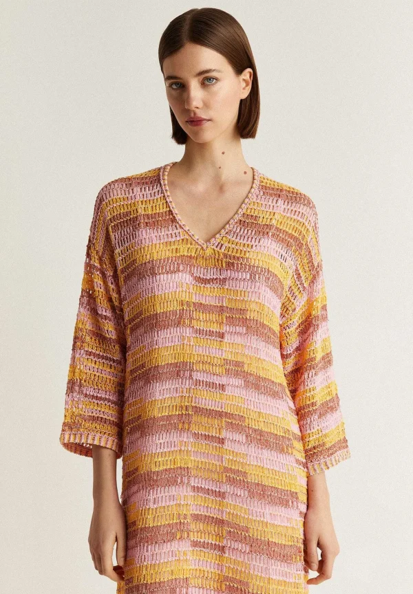 Best Scalpers Vestido Midi Crochet Multicolor