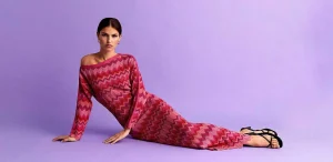 Best Scalpers Vestido Midi Punto Zigzag Lurex